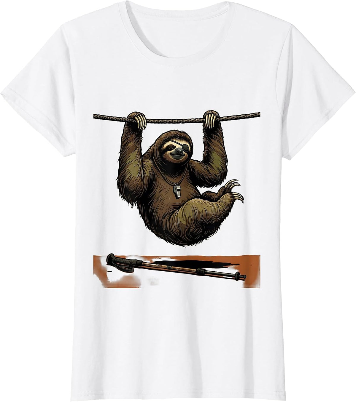 Women's Masked Sloth Lazy Humor Funny Sloth Lover Gift T-Shirt - White