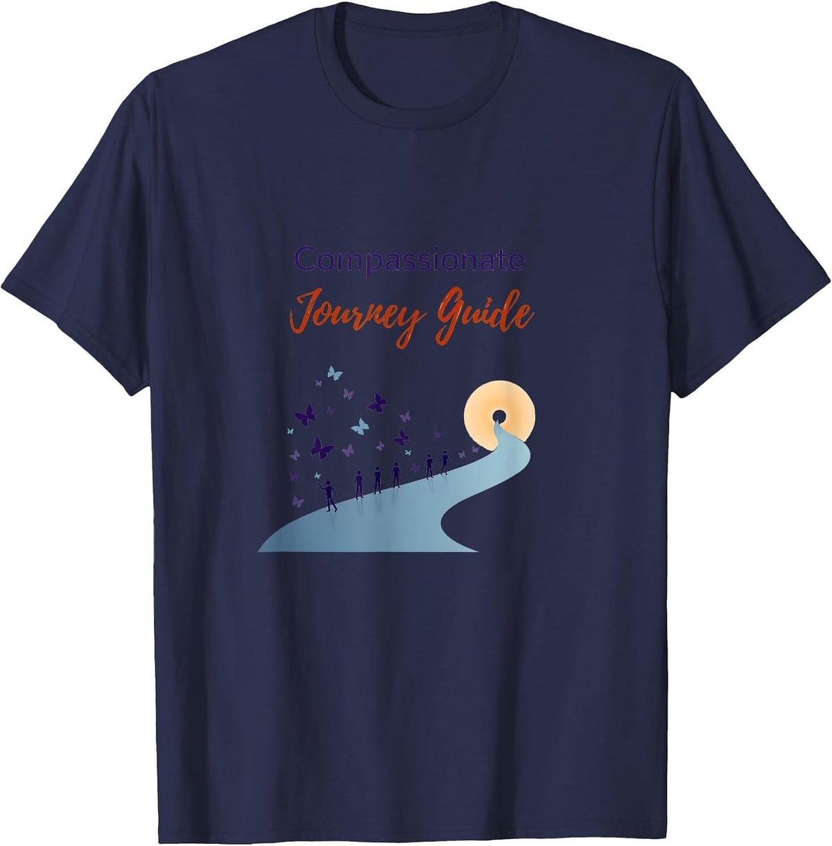 Hospice Nurse: Compassionate Journey Guide T-Shirt - Navy Blue