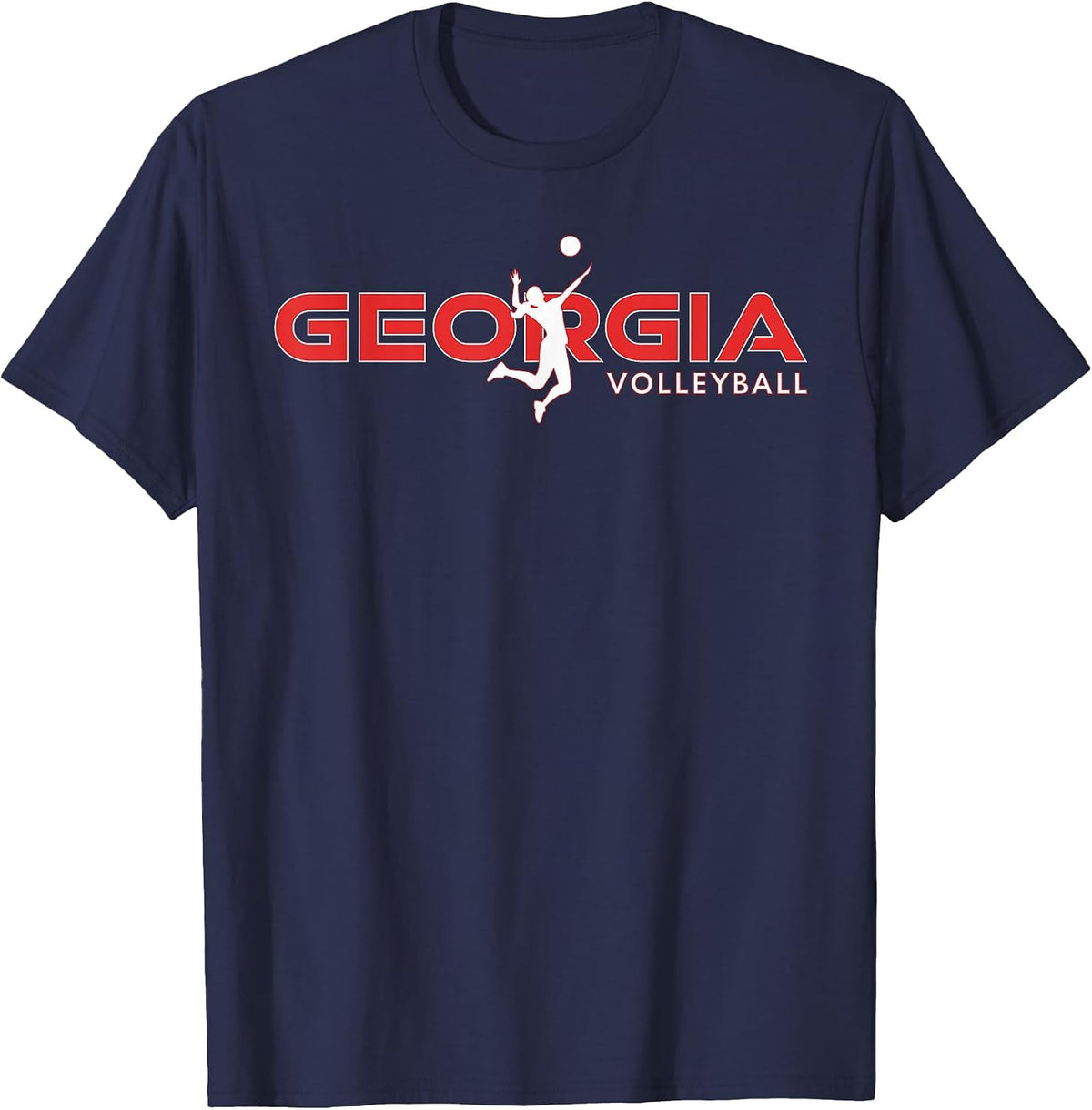 Court Game GA Girls Team Atlanta Georgia Volleyball Player T-Shirt - Navy Blue