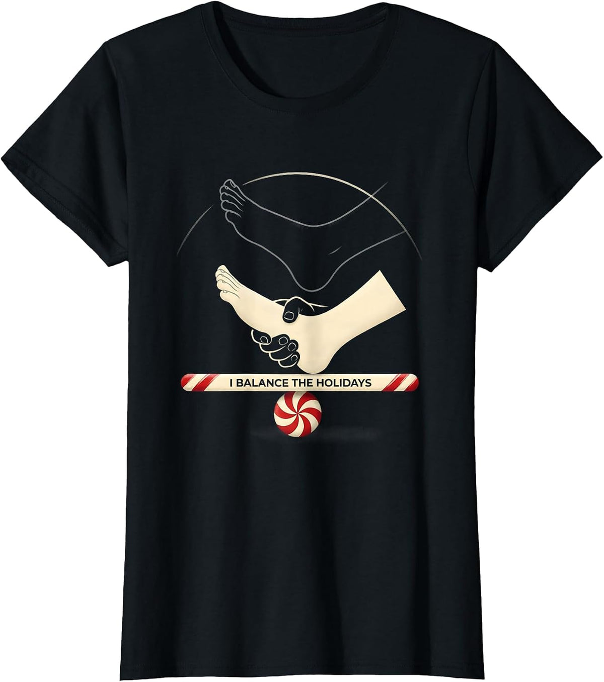 I Balance The Holidays Funny Physical Therapist Christmas T-Shirt - Black