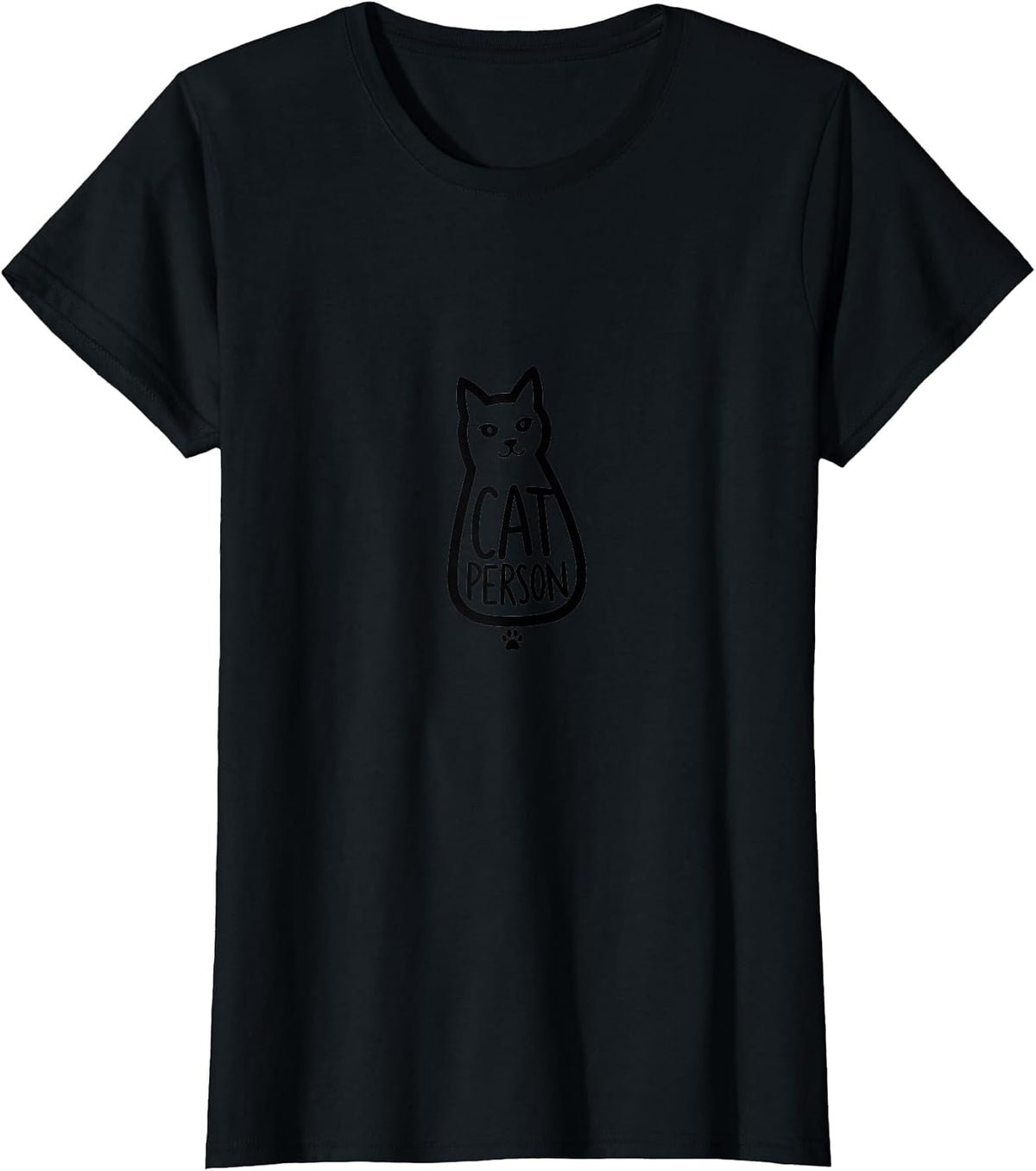 Cat Person Whimsical Cat Lover Design T-Shirt - Black