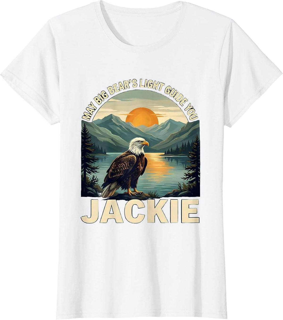 May Big Bear's Light Guide You Jackie Vintage Eagle Memorial T-Shirt - White