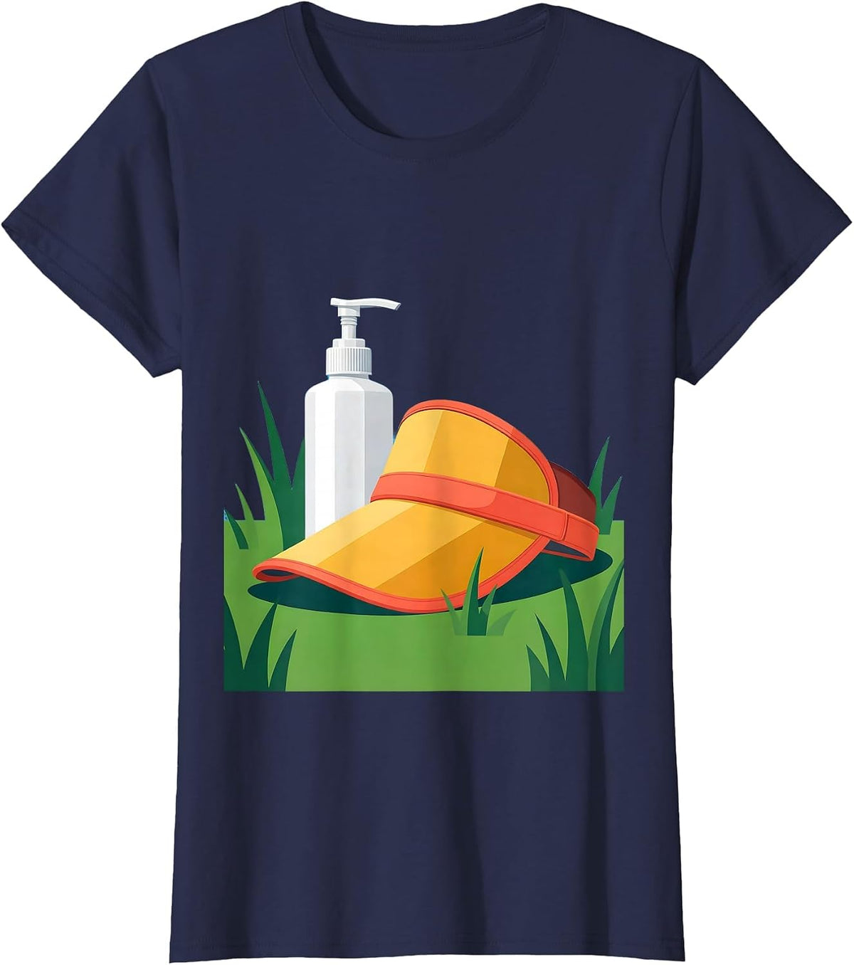 Women's Soccer Mom Sunscreen and Sun Visor Graphic T-Shirt - Navy Blue