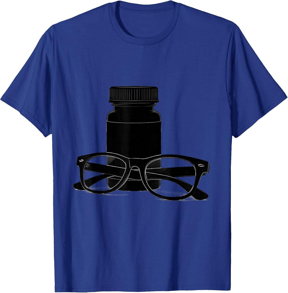 Men's Bifocals and Prescription Bottle Fall Prevention T-Shirt - Royal Blue