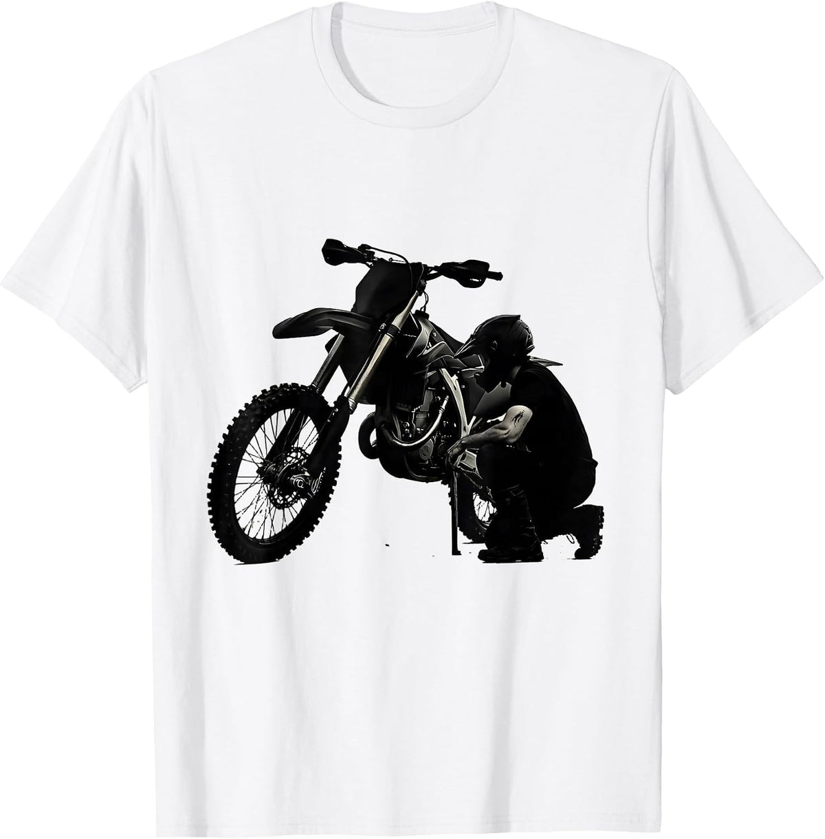 Men's Dirt Bike Crash Funny Motocross Biker Gift T-Shirt - White
