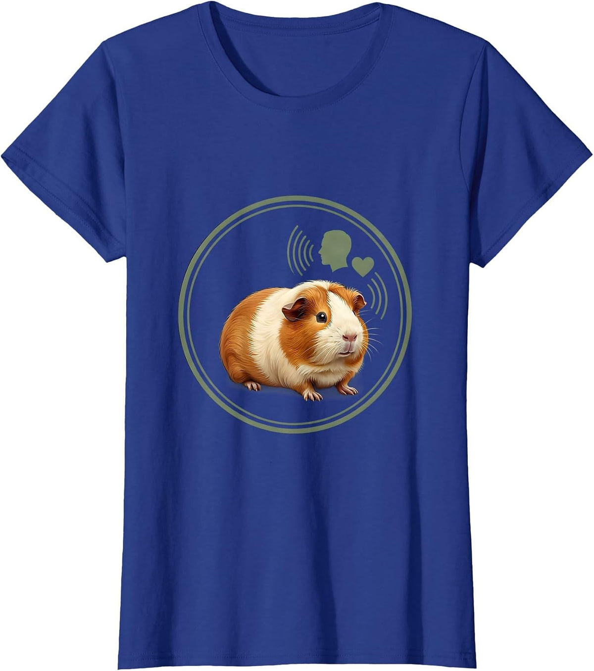 Women's Guinea Pig Emblem Pet Lover Funny Animal Humor T-Shirt - Royal Blue