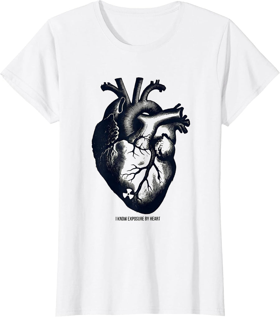 Women's I Know Exposure By Heart Funny Radiology Tech Rad Tech Humor T-Shirt - White