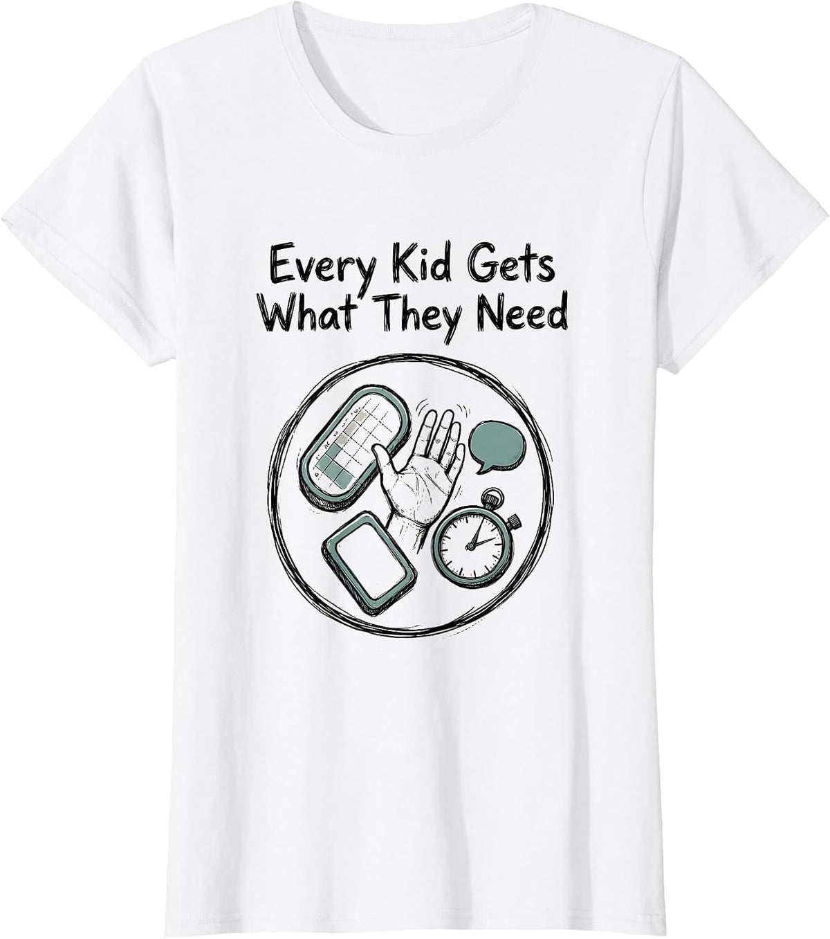 Every Kid Gets What They Need Special Education Teacher SPED T-Shirt - White
