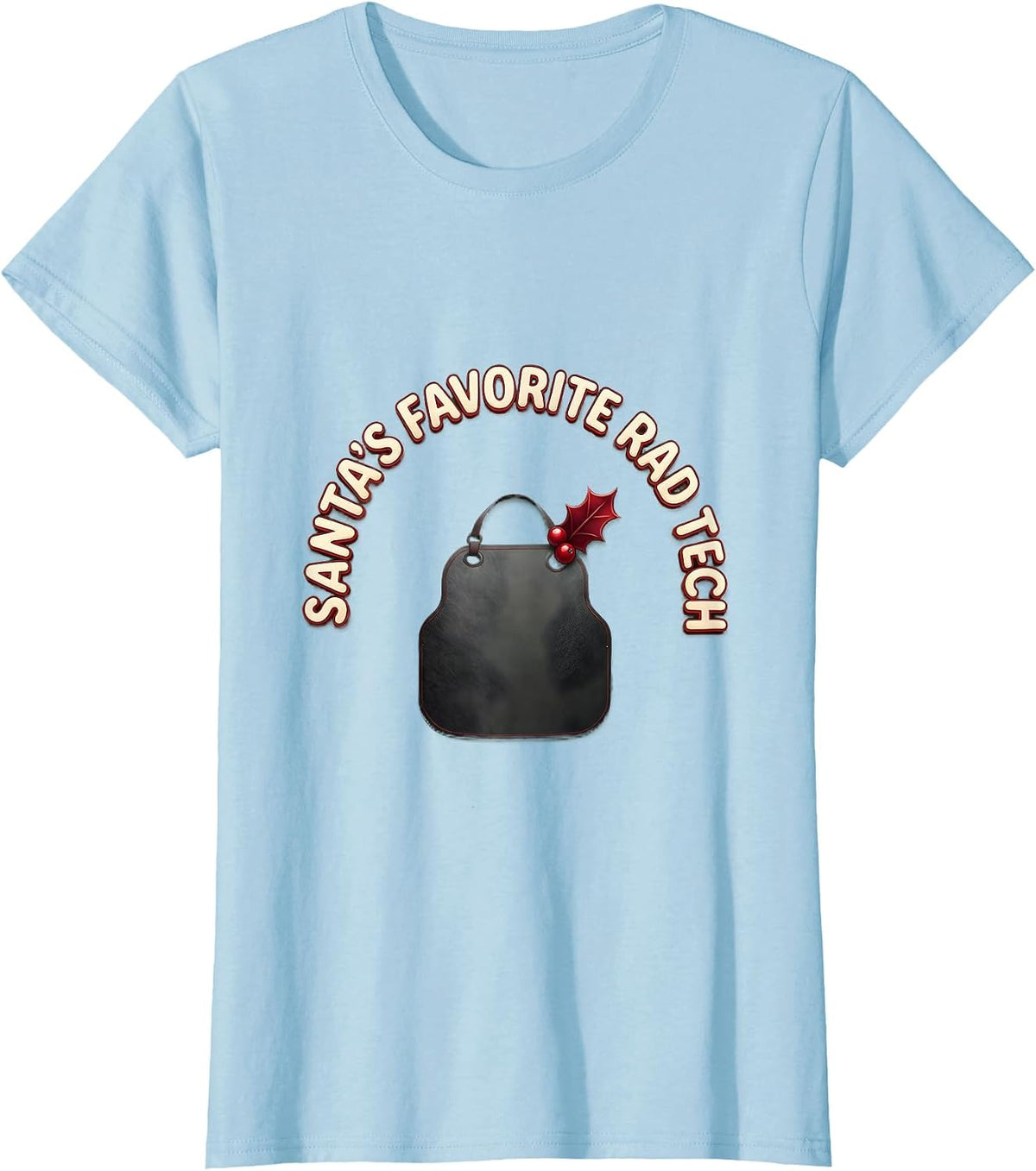 Women's Santa's Favorite Rad Tech Funny Radiology Tech Christmas T-Shirt - Baby Blue