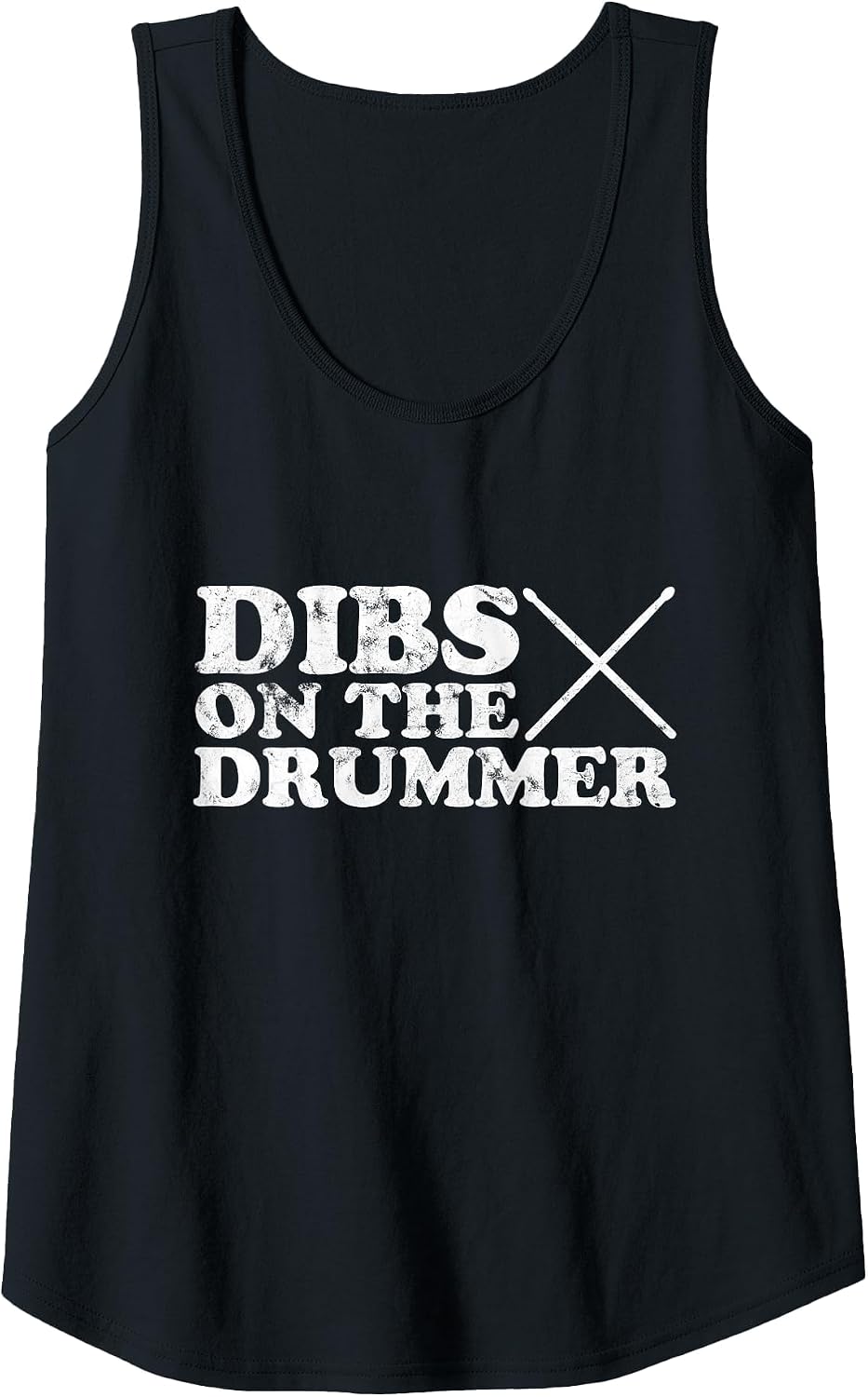 Dibs on the Drummer Funny Music Band Vintage Distressed Tank Top - Black