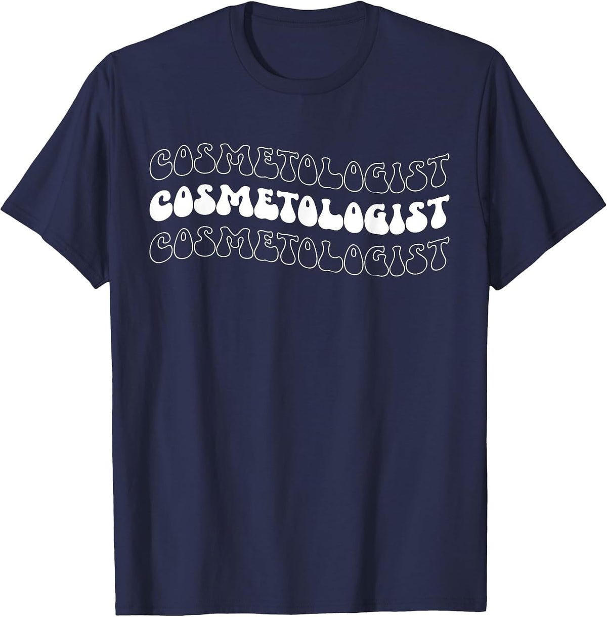 Groovy Cosmetologist Cosmetology Cosmetologists T-Shirt - Navy Blue