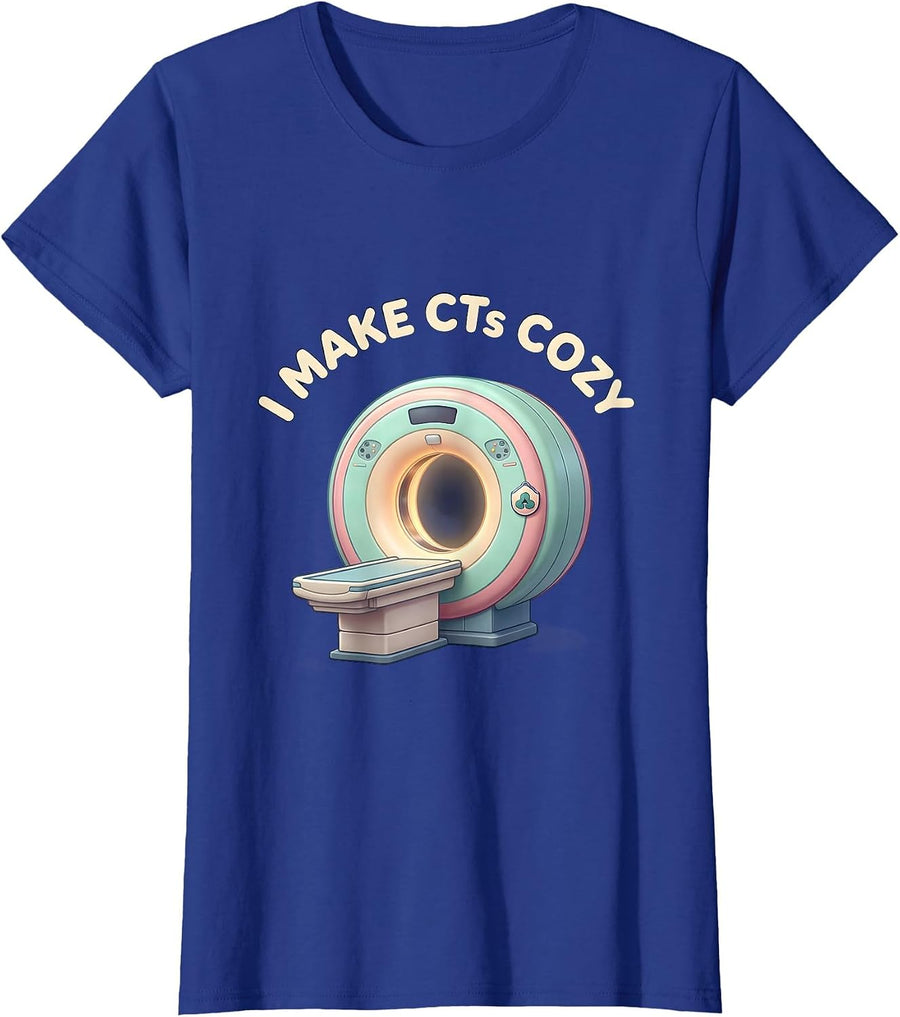 Women's I Make CTs Cozy Cute Kawaii Radiology Tech Rad Tech Gift T-Shirt - Royal Blue