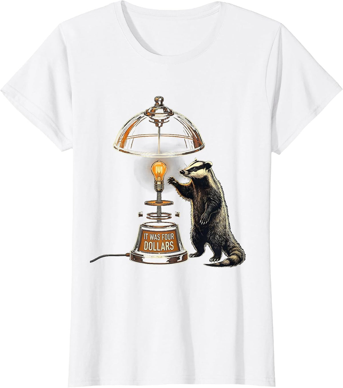 It Was Four Dollars Funny Opossum Thrifting Vintage T-Shirt - White
