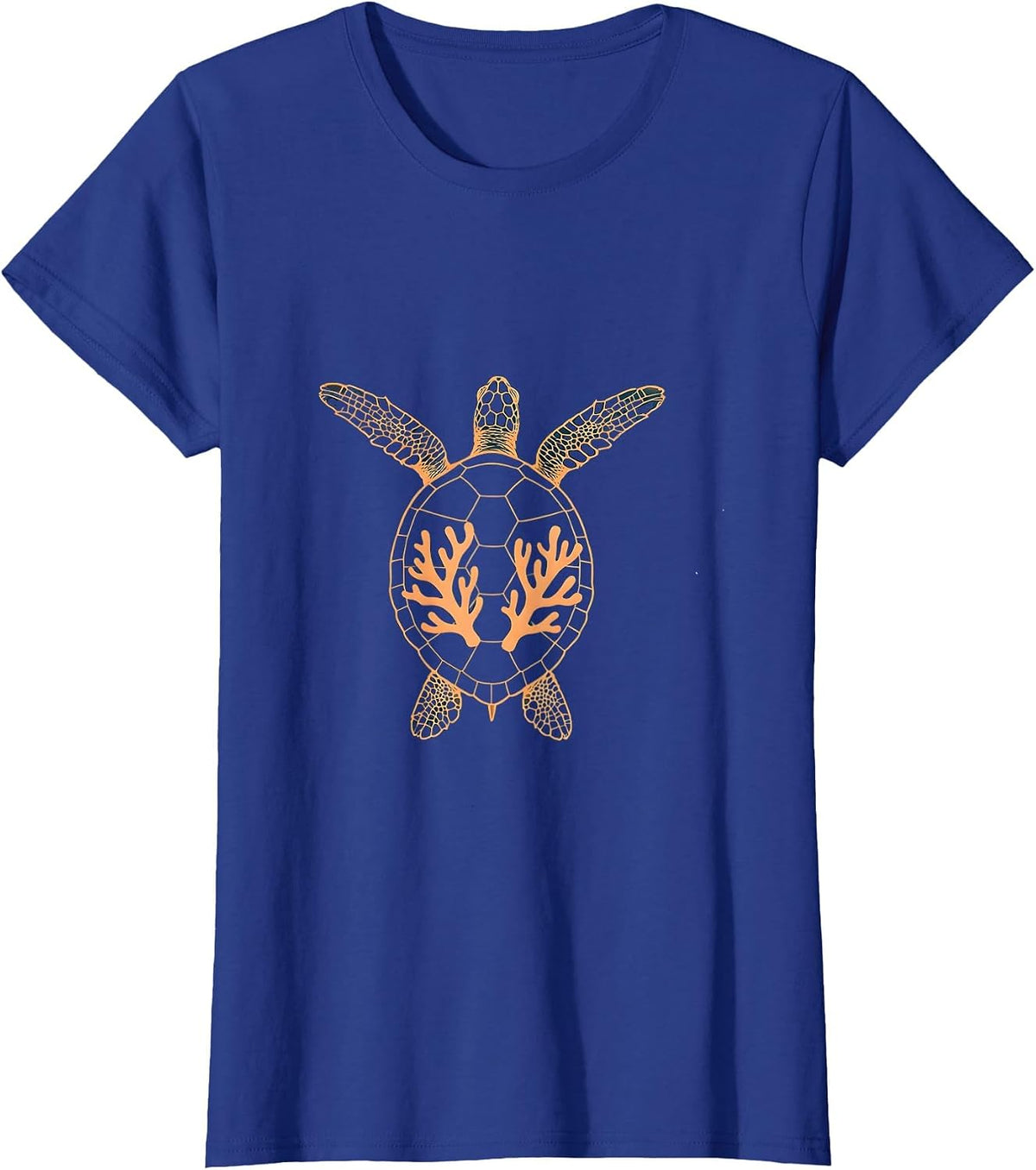 Women's Sea Turtle Coral Reef Cruise Ocean Graphic T-Shirt - Royal Blue
