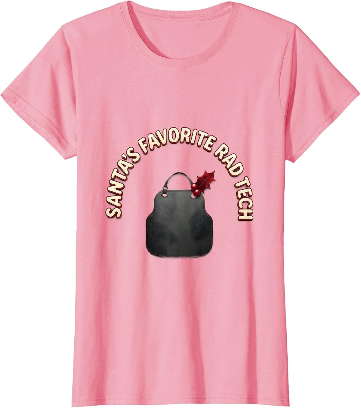 Women's Santa's Favorite Rad Tech Funny Radiology Tech Christmas T-Shirt - Pink