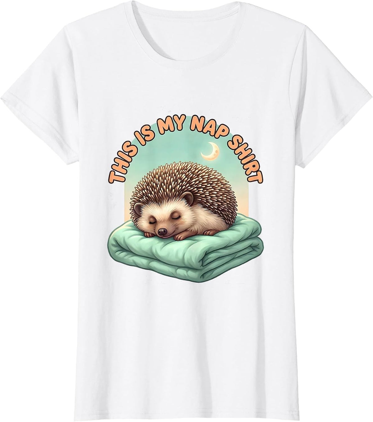 This Is My Nap Shirt Cute Kawaii Hedgehog Sleepwear Humor T-Shirt - White