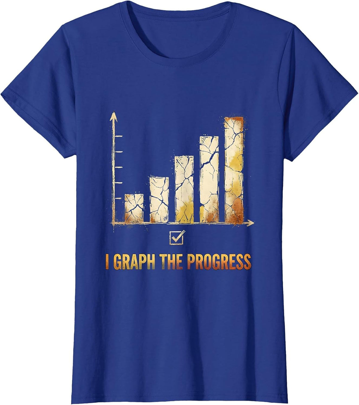 Women's I Graph The Progress Distressed Special Education Teacher T-Shirt - Royal Blue