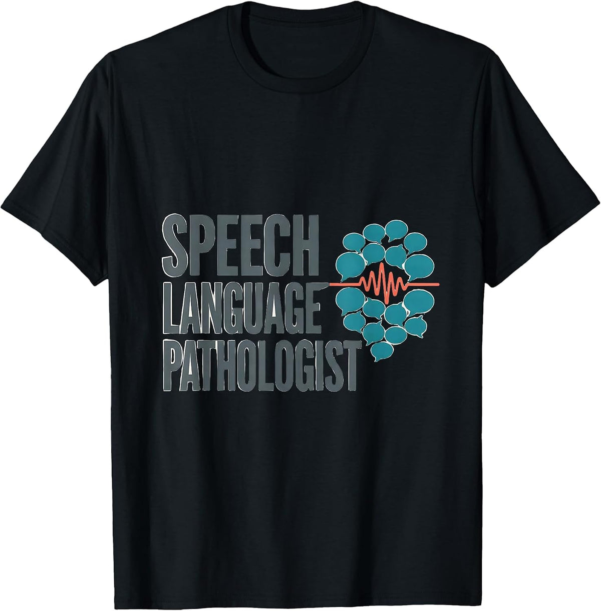 Men's Speech Language Pathologist Retro Floral SLP Therapist T-Shirt - Black