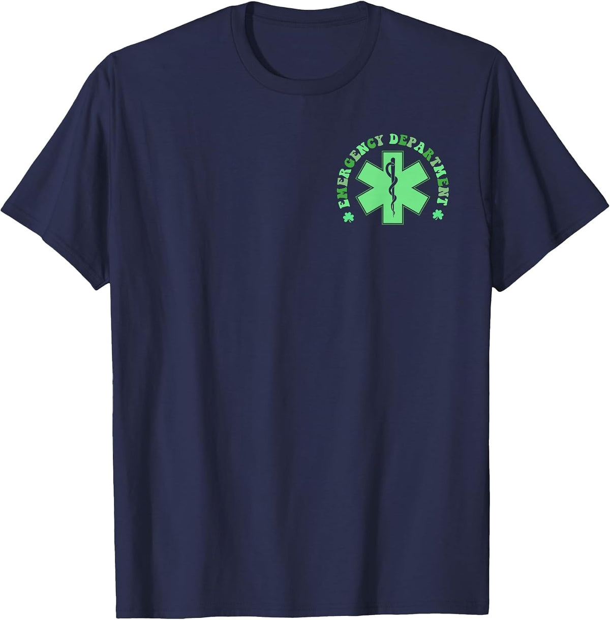 Retro Emergency Department ER Nurse St Patricks Day T-Shirt - Navy Blue