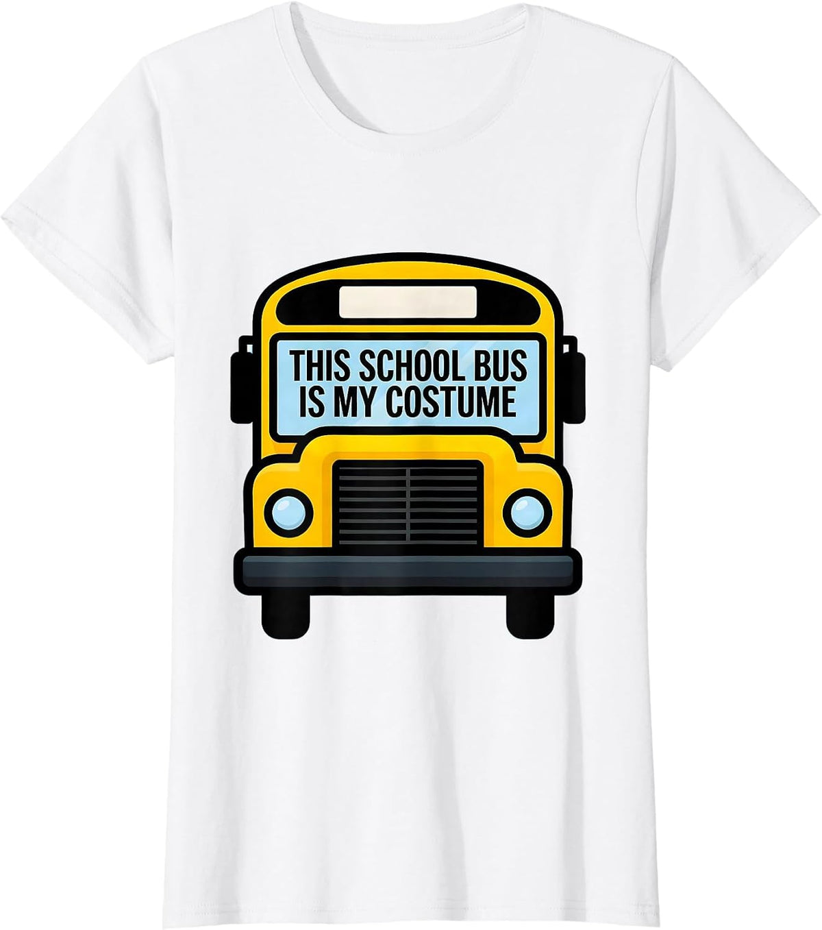 This School Bus Is My Costume Funny Halloween Costume T-Shirt - White