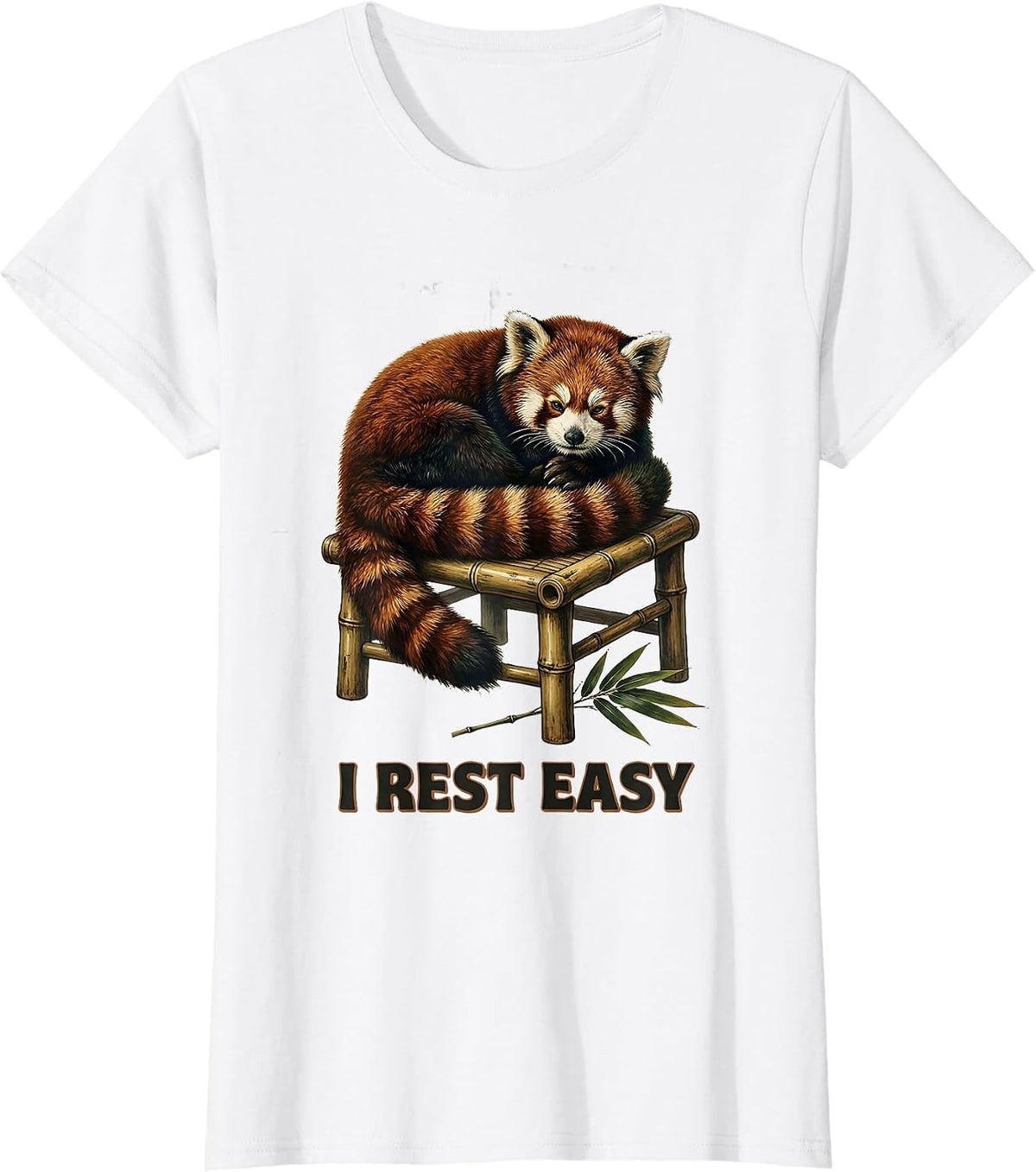 I Rest Easy Vintage Red Panda Cute Humor Animal Lover Gift T-Shirt - White