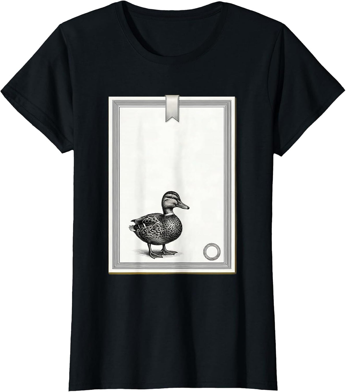Sarcastic Duck Minimalist Novelty Gift for Duck Lovers T-Shirt - Black