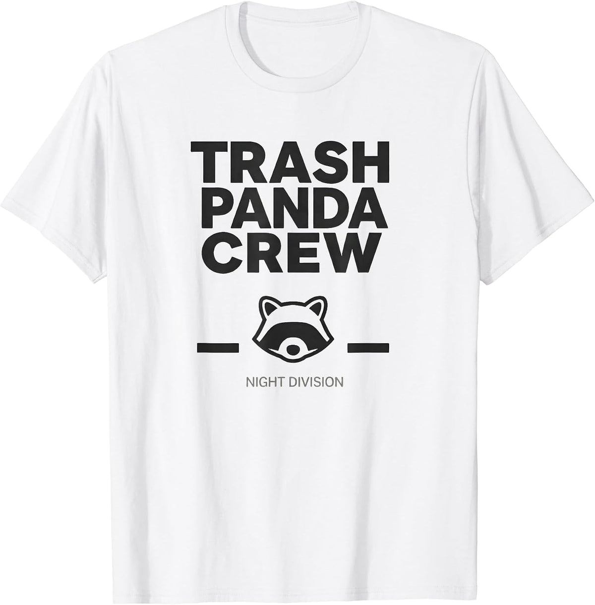 Men's Trash Panda Crew Night Division Funny Raccoon Meme Humor T-Shirt - White