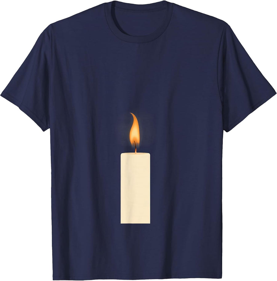 Single Candle Flame Suicide Prevention Awareness T-Shirt - Navy Blue