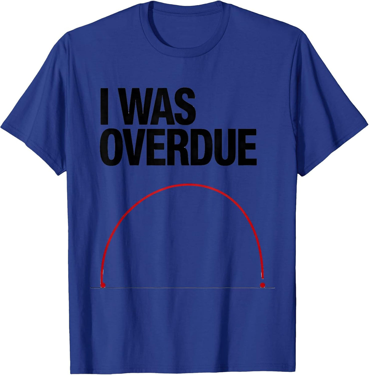 I Was Overdue Funny Physics Joke Science Enthusiast T-Shirt - Royal Blue