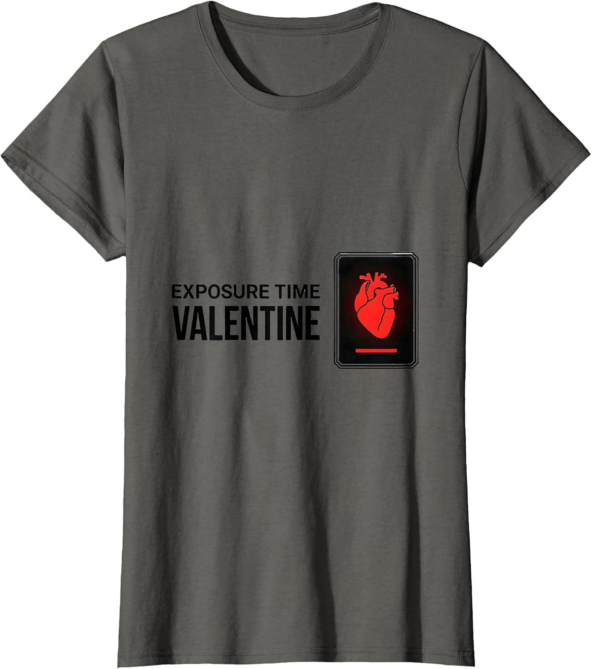 Women's Exposure Time Valentine Funny Radiology Tech Gift T-Shirt - Asphalt Grey