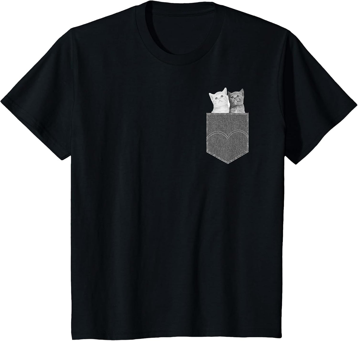 Pocket Cat - Funny Peeking Pet Cute Kitten Animal T-Shirt - Black