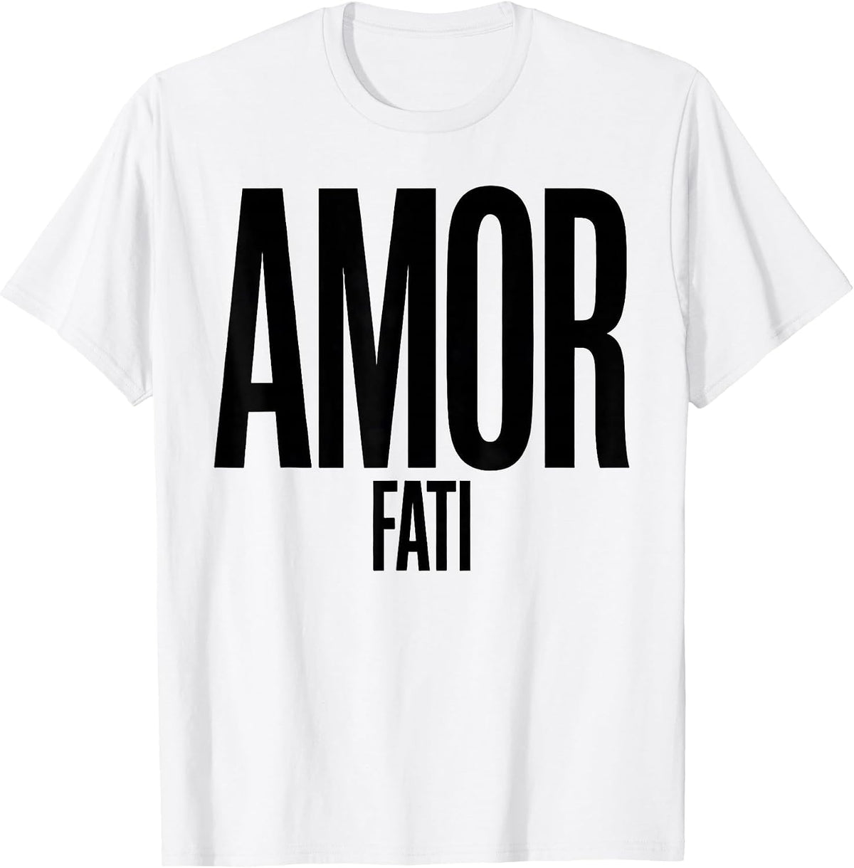 Men's AMOR FATI Stoic Philosophy Quote Memento Mori Reader Gift T-Shirt - White
