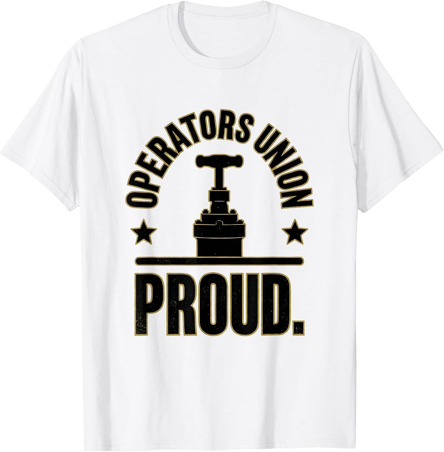 Men's Operators Union Proud Skilled Trades Labor Solidarity T-Shirt - White