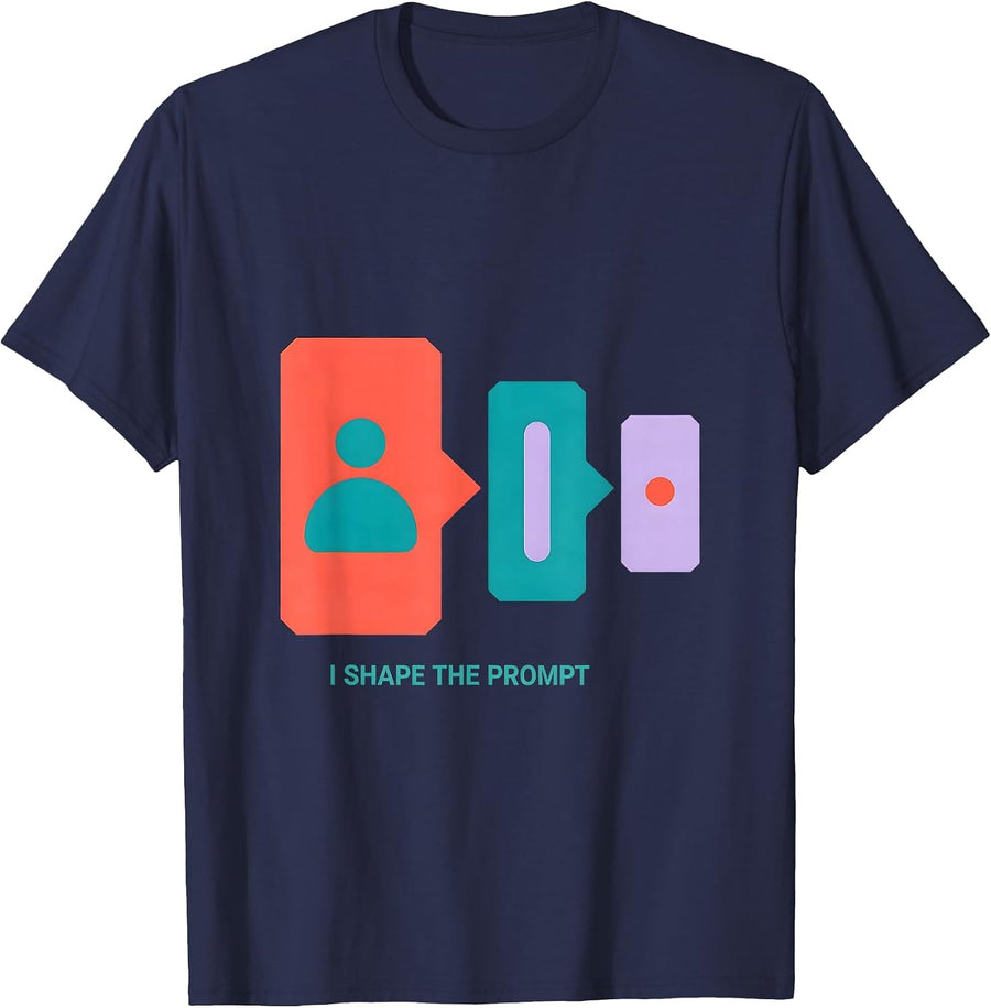 I Shape The Prompt Funny Special Education Teacher SPED Aide T-Shirt - Navy Blue