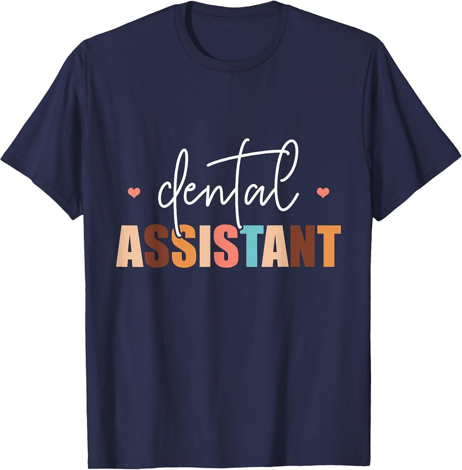 Dental Assistant Women Tooth Teeth Job Dental Assistant T-Shirt - Navy Blue