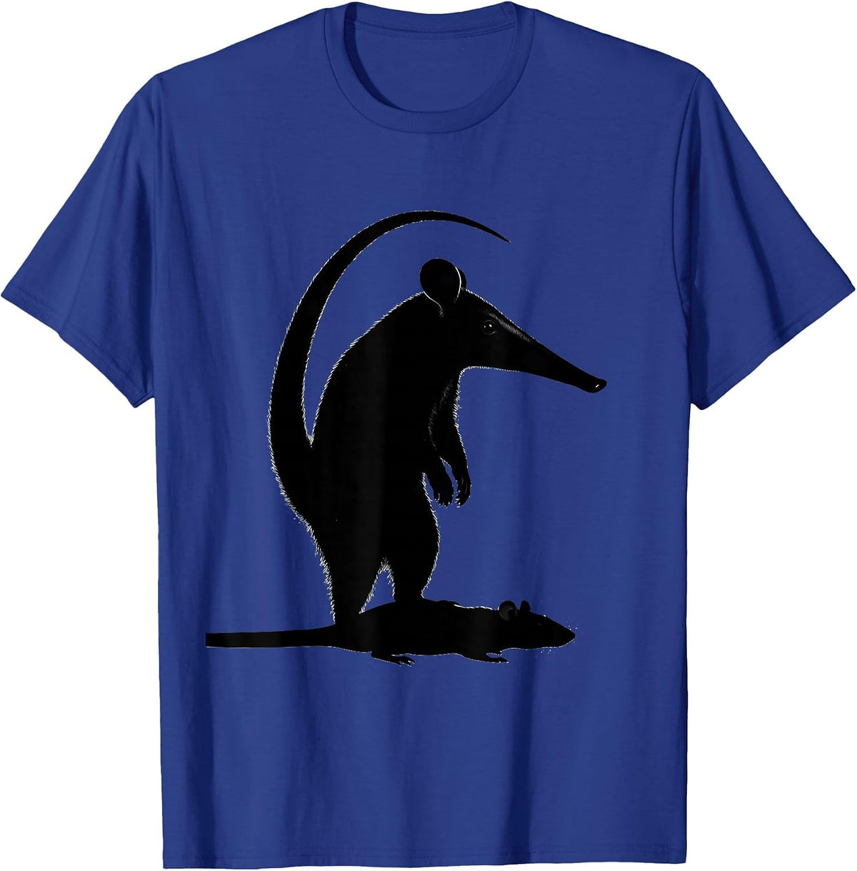 Men's Opossum Silhouette Funny Animal Meme Casual Humor T-Shirt - Royal Blue
