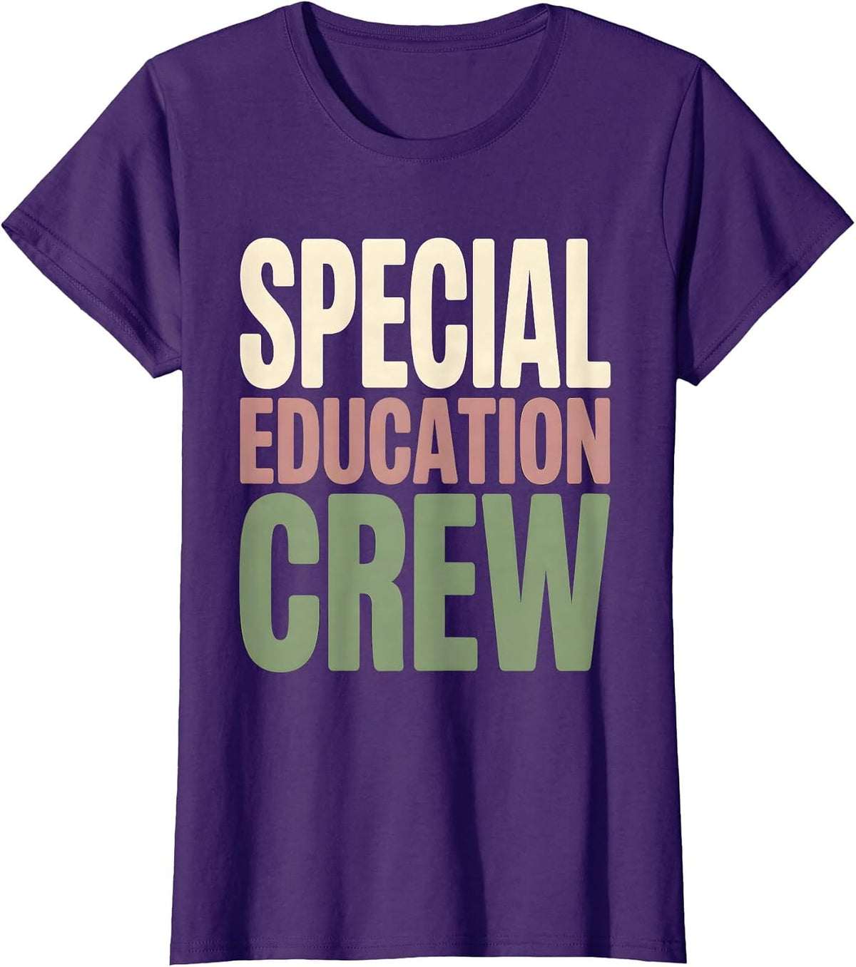 Women's Special Education Crew Funny SPED Teacher Team Pride T-Shirt - Purple