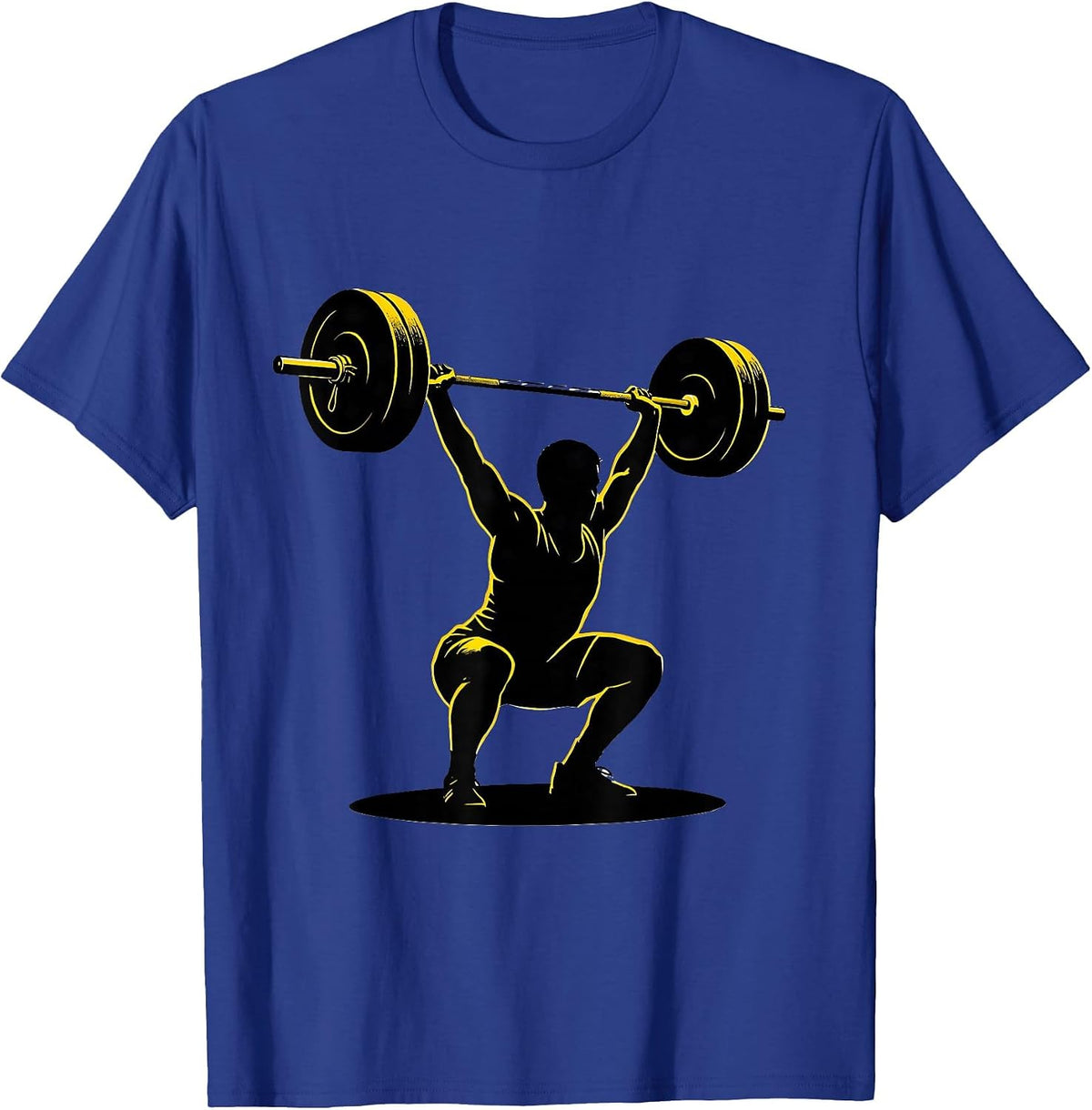 Men's Stencil Lifter Under Barbell Funny Gym Weightlifting Workout T-Shirt - Royal Blue