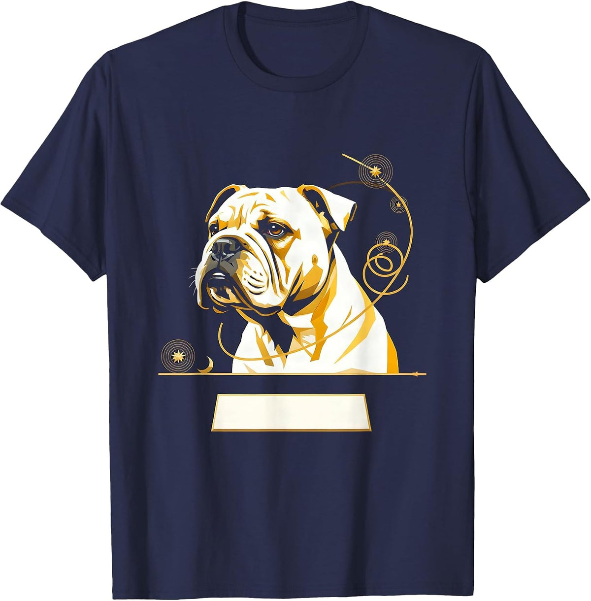 Men's Bull Terrier Van Gogh Style Starry Night Art T-Shirt - Navy Blue