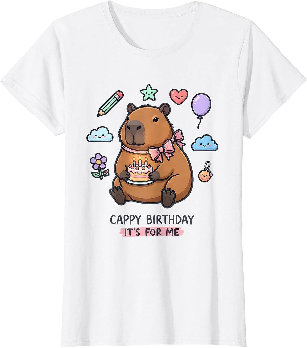 Women's Cappy Birthday It's For Me Kawaii Girl Capybara Birthday T-Shirt - White