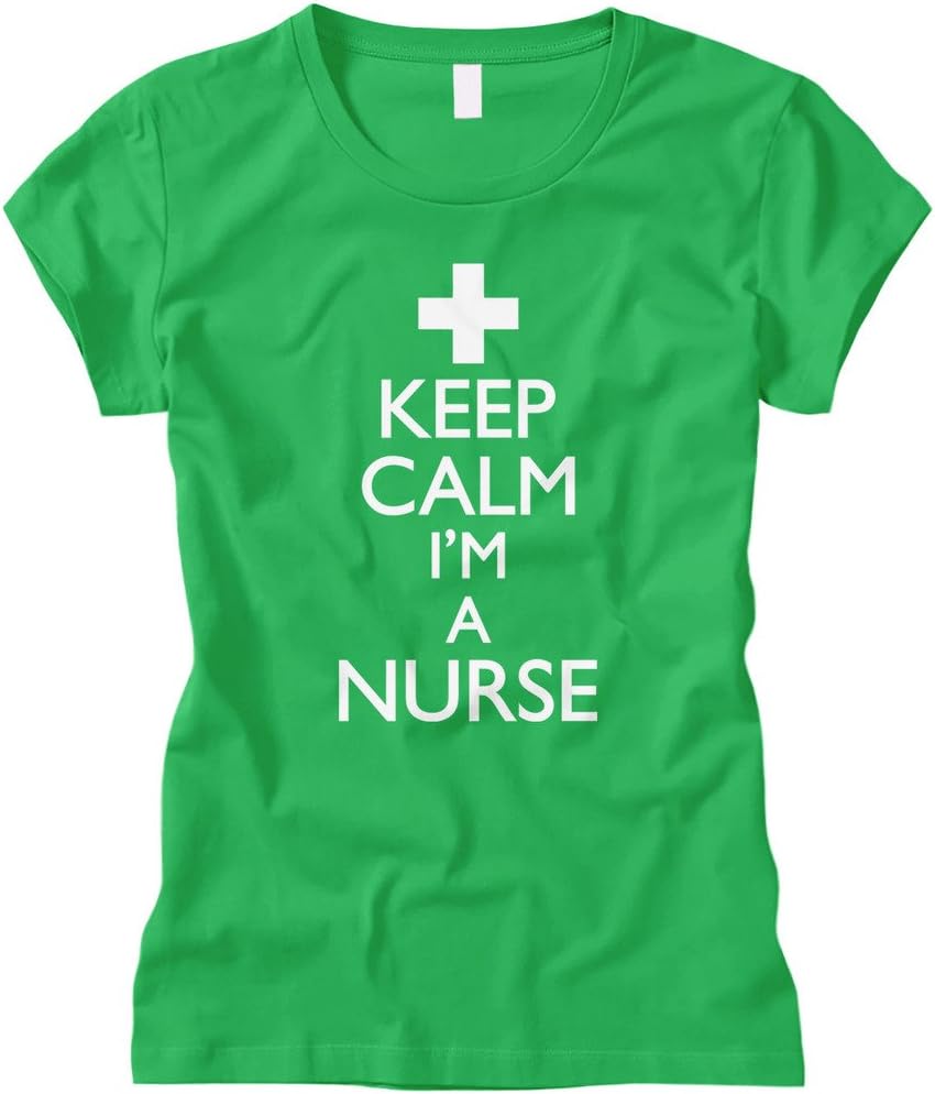 Cybertela Women's Keep Calm I'm A Nurse Fitted T-Shirt - Kelly Green