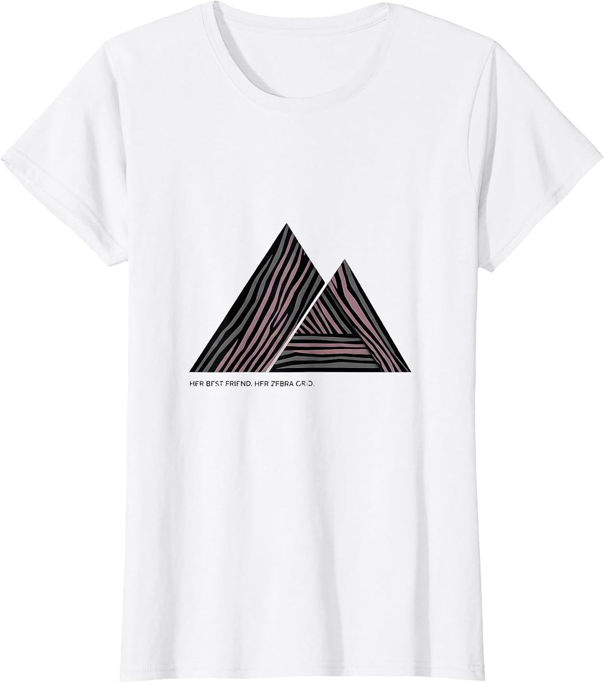 Women's Her Best Friend Her Zebra Grid Geometric EDS Down Syndrome T-Shirt - White