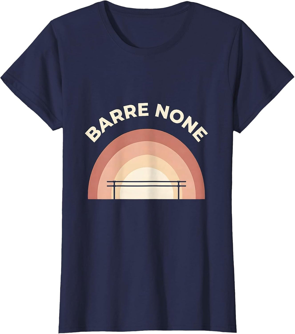 Women's Barre None Balletcore Elegant Dance Design T-Shirt - Navy Blue