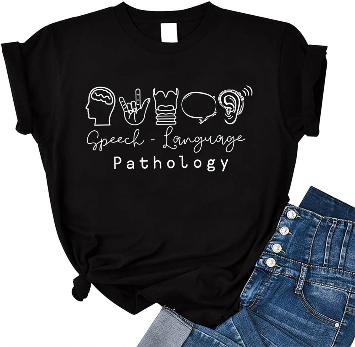 Speech Therapist Shirt Speech Language Pathologist Tee SLP Nurse Shirt - Black