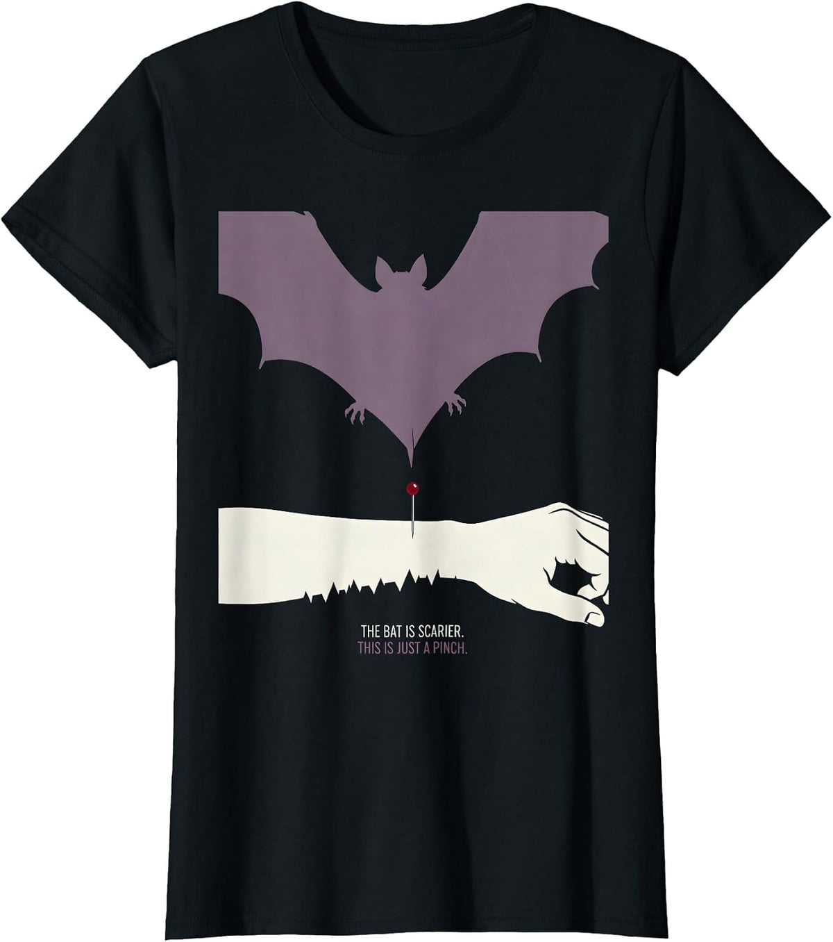The Bat Is Scarier. This Is Just a Pinch. Halloween Nurse T-Shirt - Black