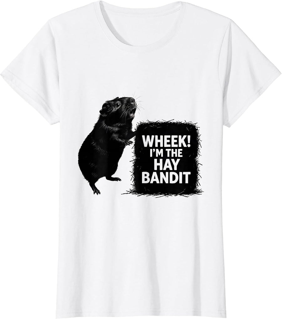 Women's Wheek! I'm The Hay Bandit Funny Guinea Pig Cavy Lover Gift T-Shirt - White