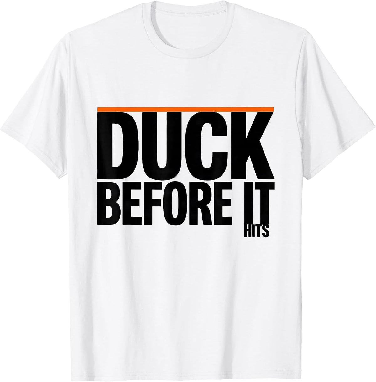 Men's Duck Before It Hits Funny Duck Novelty Humor Gift T-Shirt - White