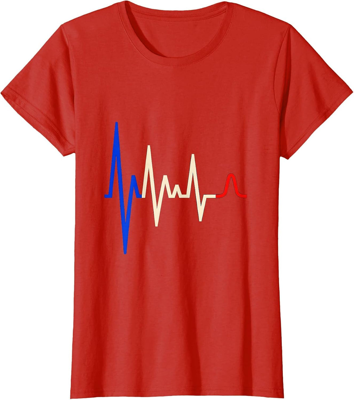 OBGYN Squad Geometric Fetal Waveform Humor T-Shirt - Red