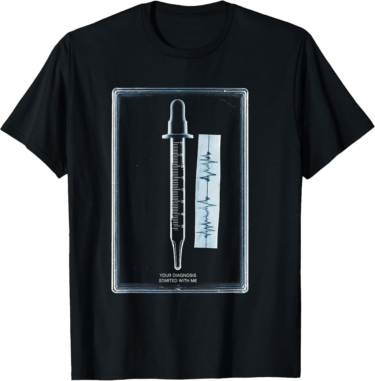 Men's Your Diagnosis Started With Me Funny Lab Tech Scientist T-Shirt - Black