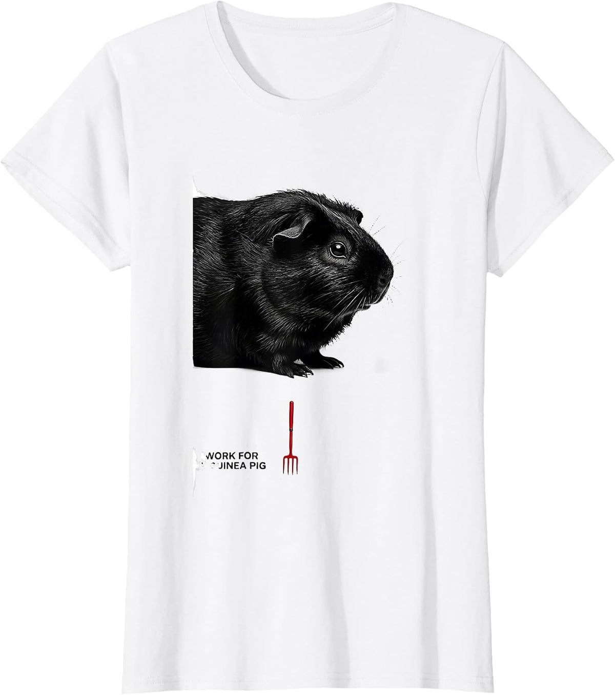 Women's I Work For A Guinea Pig Funny Pet Lover Cavy Owner T-Shirt - White